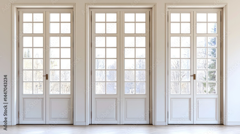 French doors isolated on white background French doors isolated on white background