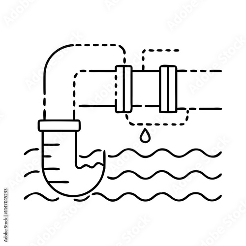 sewage system icon, sewage system line art - simple line art of sewage system, perfect for sewage system logos and icons