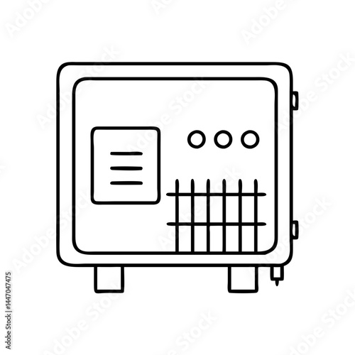 solar inverter icon, solar inverter line art - simple line art of solar inverter, perfect for solar inverter logos and icons
