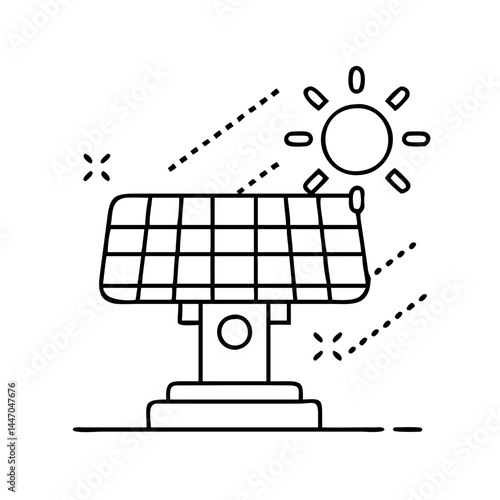 solar tracker icon, solar tracker line art - simple line art of solar tracker, perfect for solar tracker logos and icons