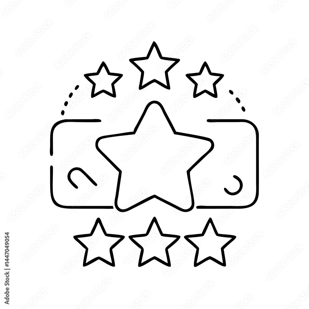 star rating icon, star rating line art - simple line art of star rating, perfect for star rating logos and icons star rating icon, star rating line art - simple line art of star rating, perfect for star rating logos and icons