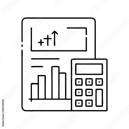 statistical calculator icon, statistical calculator line art - simple line art of statistical calculator, perfect for statistical calculator logos and icons