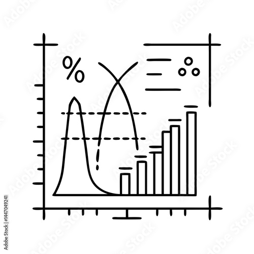 statistical distribution icon, statistical distribution line art - simple line art of statistical distribution, perfect for statistical distribution logos and icons