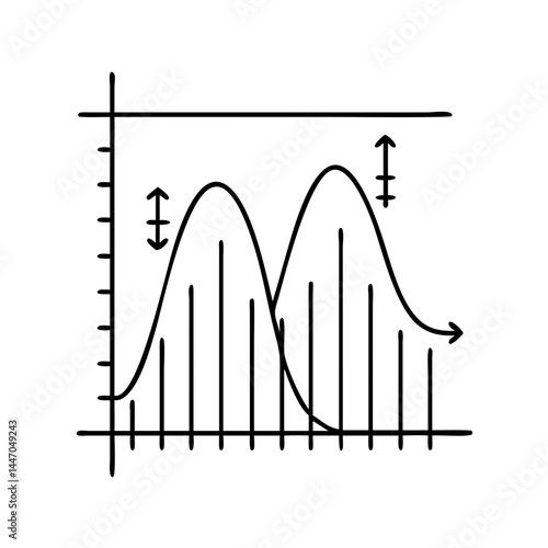 statistical distribution icon, statistical distribution line art - simple line art of statistical distribution, perfect for statistical distribution logos and icons