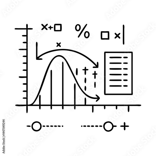 statistical formula icon, statistical formula line art - simple line art of statistical formula, perfect for statistical formula logos and icons