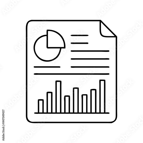statistical report icon, statistical report line art - simple line art of statistical report, perfect for statistical report logos and icons
