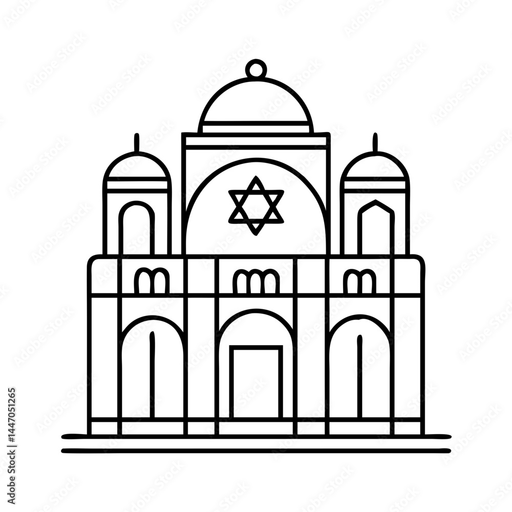 synagogue icon, synagogue line art - simple line art of synagogue, perfect for synagogue logos and icons synagogue icon, synagogue line art - simple line art of synagogue, perfect for synagogue logos and icons