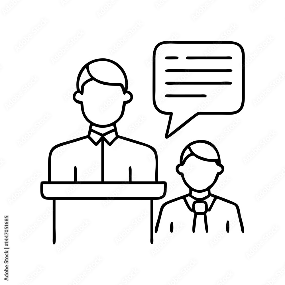 testimony icon, testimony line art - simple line art of testimony, perfect for testimony logos and icons