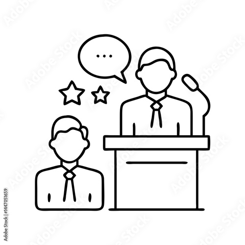 testimony icon, testimony line art - simple line art of testimony, perfect for testimony logos and icons