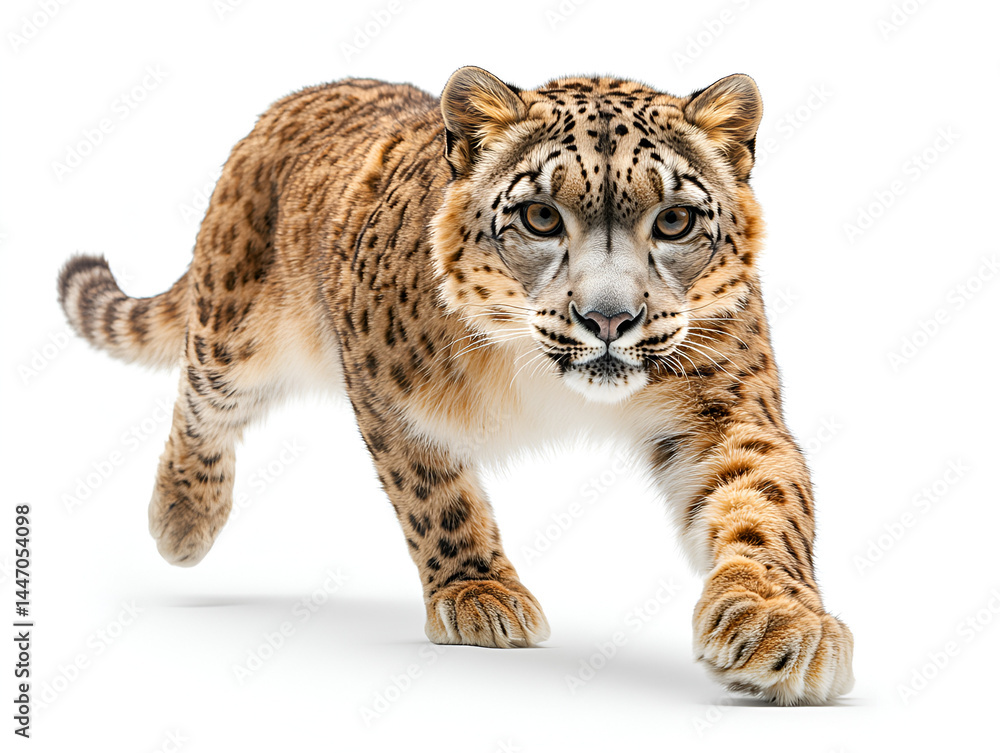 Fototapeta premium A spotted wild cat, either a leopard (Panthera pardus) or a jaguar (Panthera onca), showcases its feline portrait