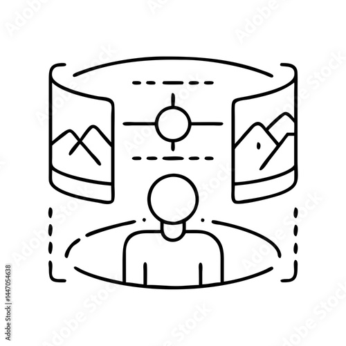 virtual background icon, virtual background line art - simple line art of virtual background, perfect for virtual background logos and icons