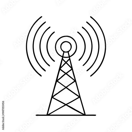 wi fi tower icon, wi fi tower line art - simple line art of wi fi tower, perfect for wi fi tower logos and icons