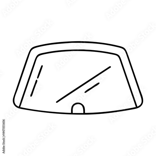 windshield icon, windshield line art - simple line art of windshield, perfect for windshield logos and icons