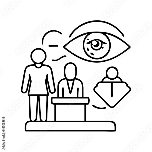 witness icon, witness line art - simple line art of witness, perfect for witness logos and icons