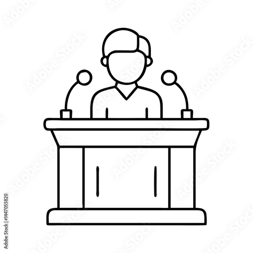 witness stand icon, witness stand line art - simple line art of witness stand, perfect for witness stand logos and icons