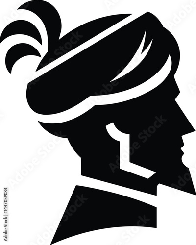 Minimalist Figure with Traditional Hat