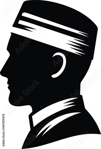 Person head with kufi cap