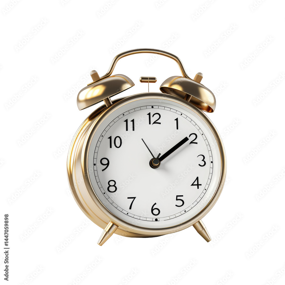 Classic Alarm Clock on White Background
Classic Alarm Clock on White Background