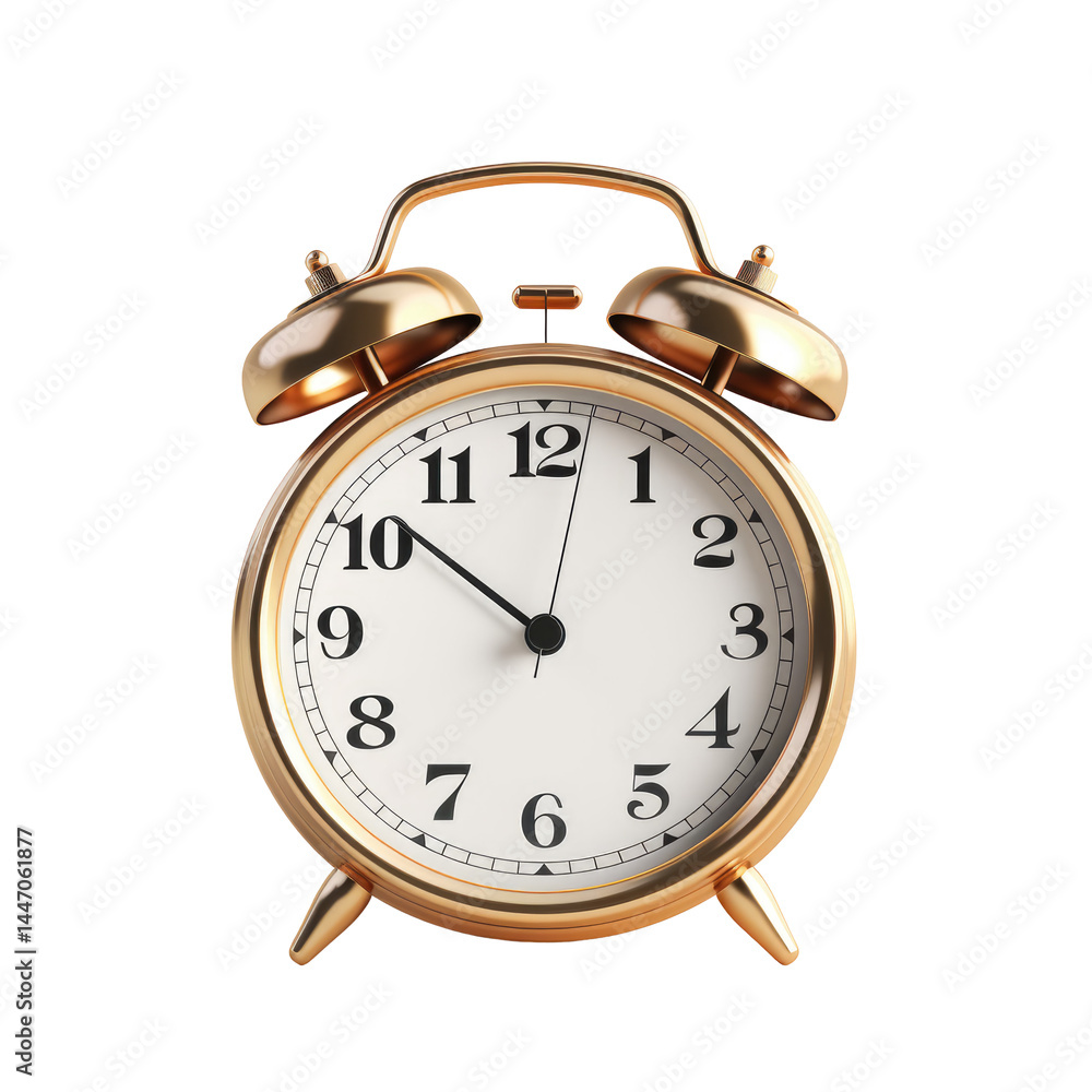 Classic Alarm Clock on White Background
Classic Alarm Clock on White Background