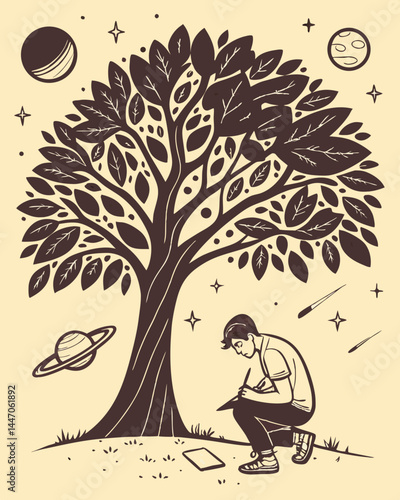 Cosmic Inspiration An Artist Finds Muse Beneath a Starlit Tree