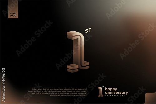 1st Anniversary Celebration with Festive 3D Number Design