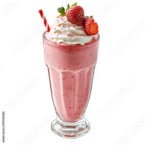 Milkshake Strawberry drink only glass png