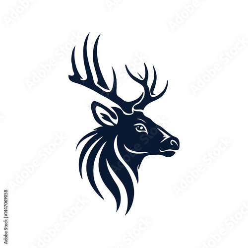 dear head silhouette vector