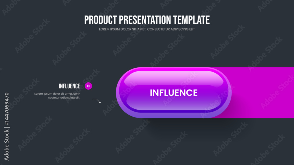 Fototapeta premium Financial Profile 1 Step Infographic Frame Template. Advertising Insight Slideshow Layout Vector Illustration. Sales Briefing One Option Diagram Slide Design.