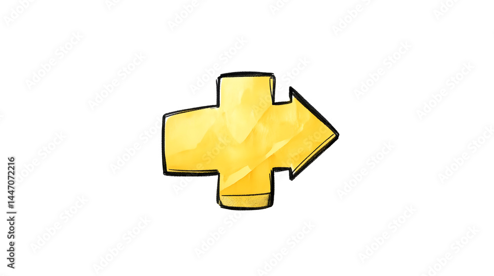 Fototapeta premium Illustration Yellow Arrow Isolated Graphic Element