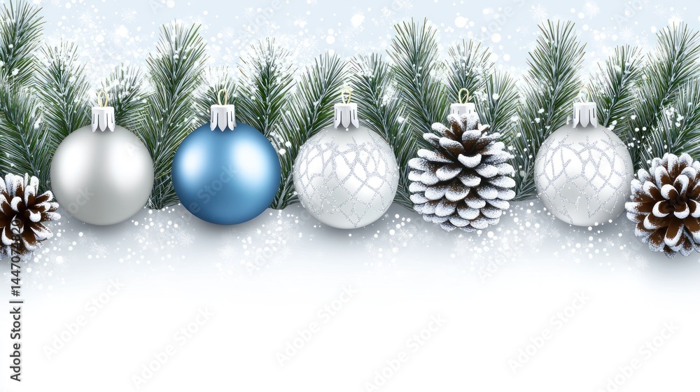 Festive Christmas Ornament Border Festive Christmas Ornament Border