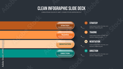 Consulting Campaign Frame Template Vector Illustration. Marketing Forecast 4 Step Infographic Presentation Design. Market Introduction Four Element Diagram Slide Layout.