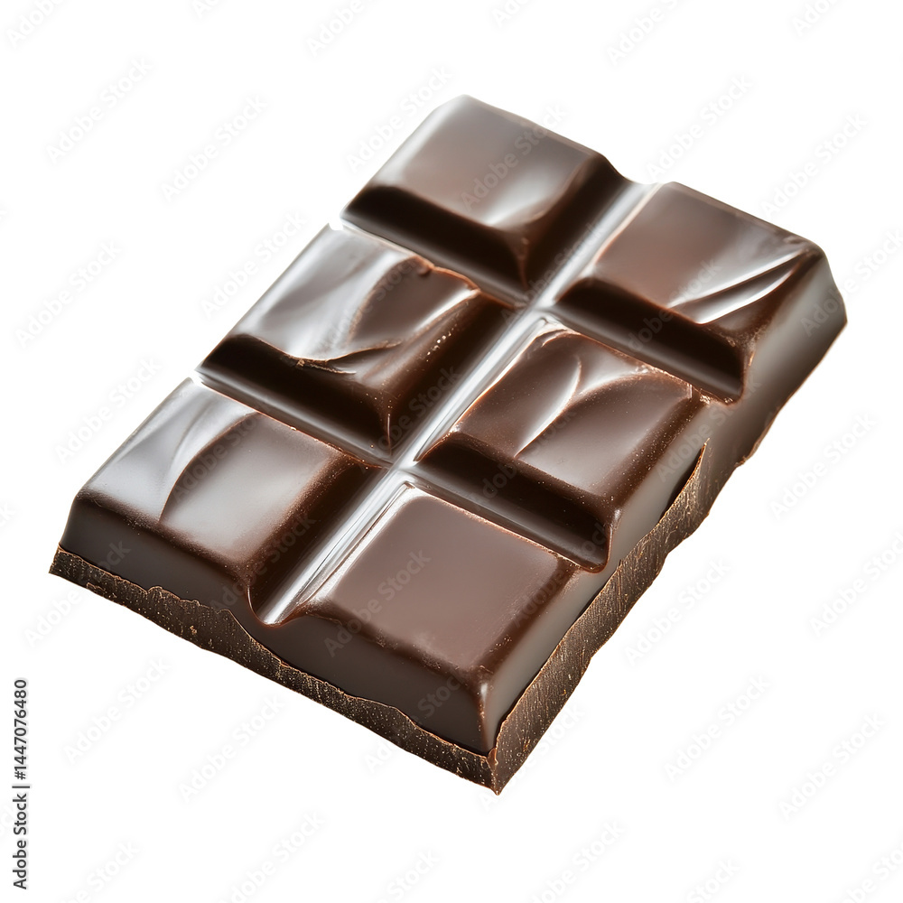 Indulgent chocolate bar rests on a clean white background showcasing rich texture and smooth finish, Chocolate Bar on white background Indulgent chocolate bar rests on a clean white background showcasing rich texture and smooth finish, Chocolate Bar on white background