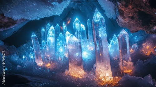 Enchanted Crystal Cave: A subterranean world of luminous quartz formations