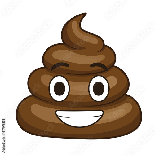 A Pile of poo emoji Isolated in white background 