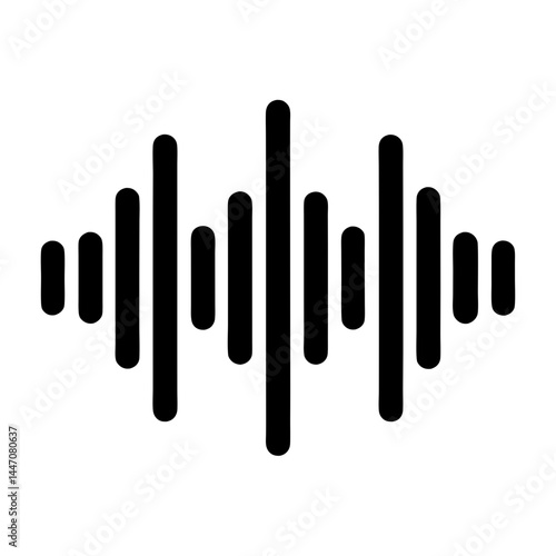 Abstract audio wave representation displaying sound intensity in a modern style