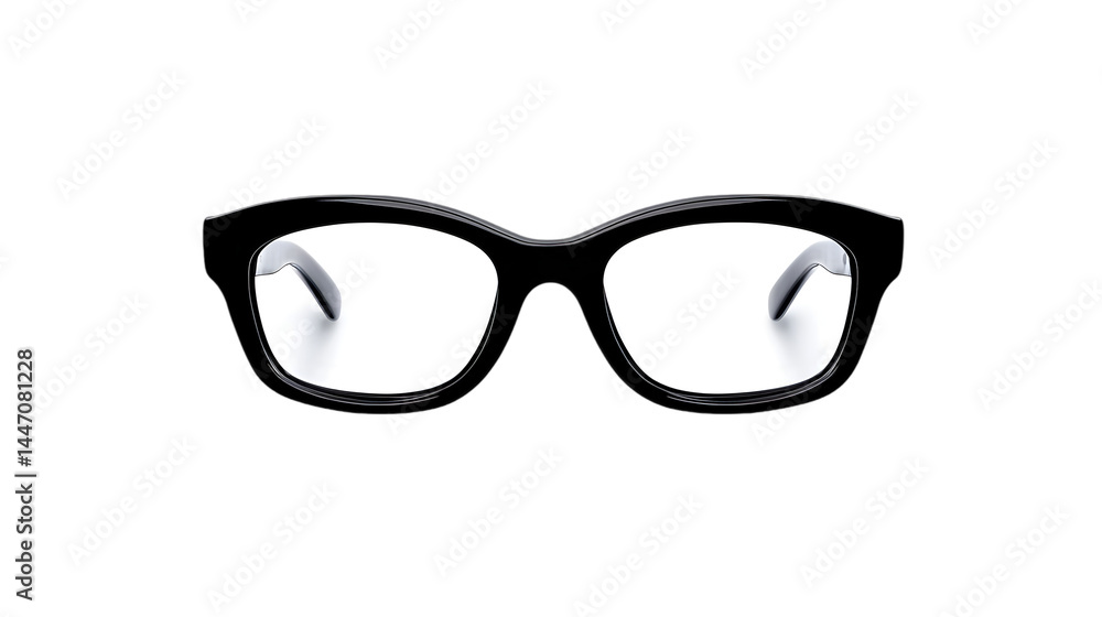 Isolated Black Rectangle Eyeglasses Transparent Background Isolated Black Rectangle Eyeglasses Transparent Background