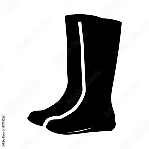 A pair of black rubber boots wellingtons to keep your feet dry