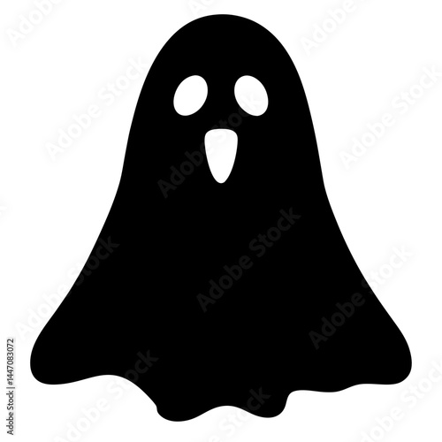 Simple Black and White Ghost Image for Halloween and Spooky Occasions