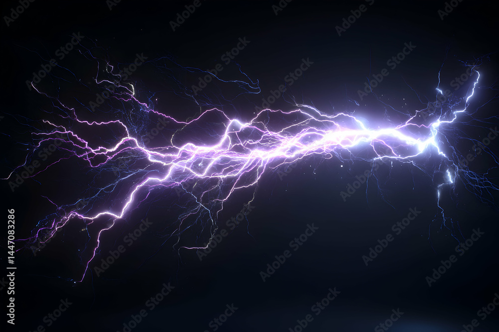 Electrical discharge with vibrant, branching tendrils on a dark background. Intense and energetic display of nature's power Electrical discharge with vibrant, branching tendrils on a dark background. Intense and energetic display of nature's power