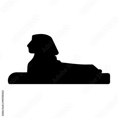 Silhouette Depiction of the Great Sphinx of Giza, A Majestic Icon