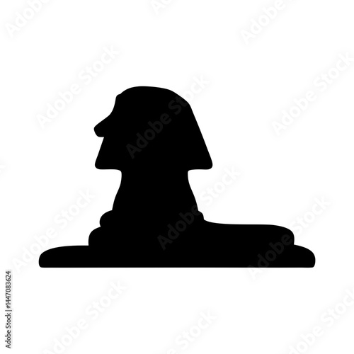 Silhouette of the Great Sphinx of Giza in Egypt, ancient monument