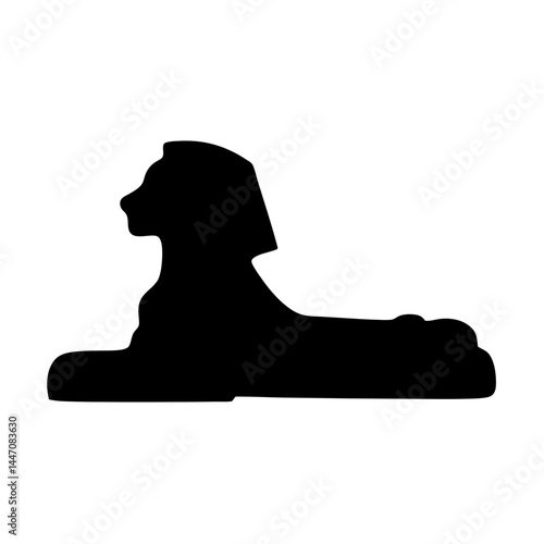 Egyptian Sphinx Silhouette Art, Symbol of Ancient Mystery and Imperial Power