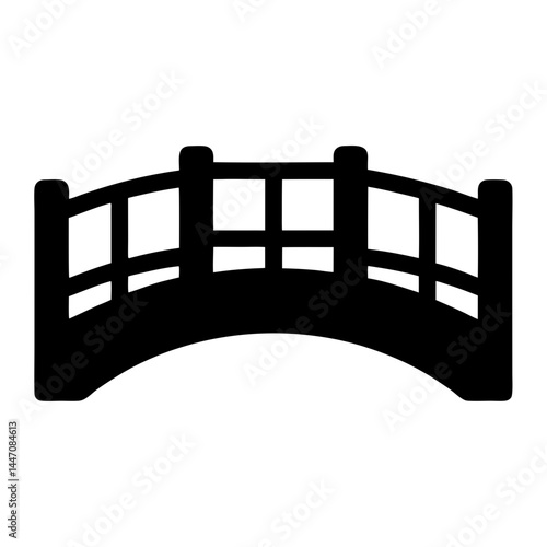 Silhouette of a classic arch bridge with a distinct architectural design