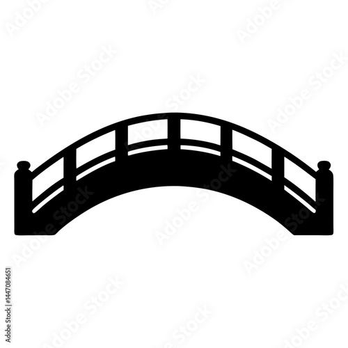 Arched bridge vector illustration in silhouette, a simple and stylish icon