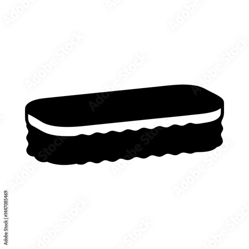 Silhouette of a traditional chalkboard duster with undulating frills pattern