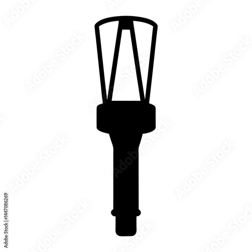 Solid black silhouette of a traffic wand or baton like object
