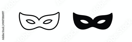 Black Mask. 
Black mask vector icon collection. 