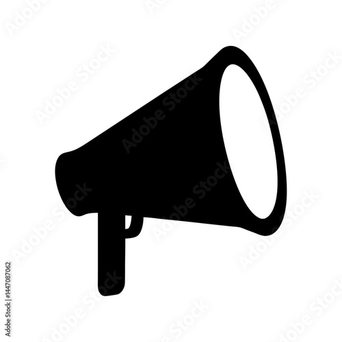 Black and White Icon of a Megaphone for Loud Communication Needs