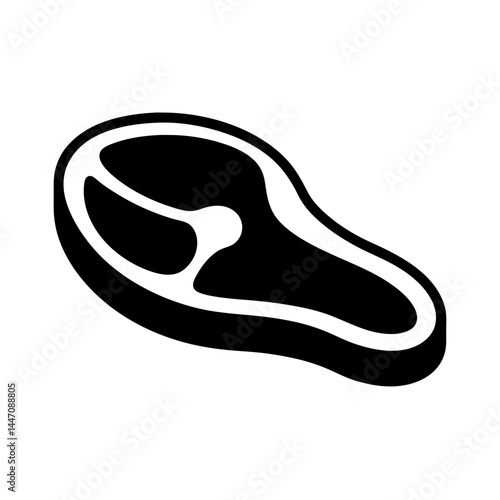 Vector illustration of a fresh raw piece of steak t bone cut