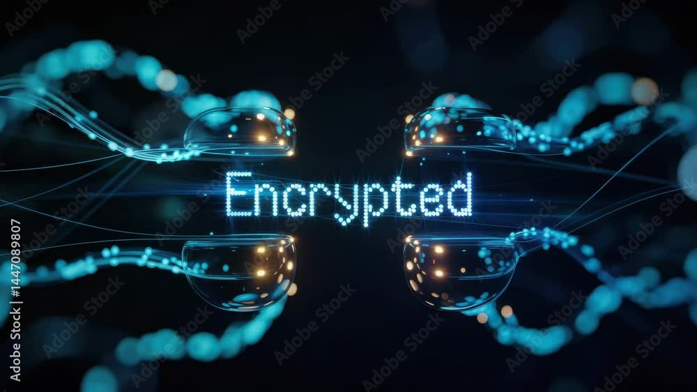 Encrypted digital data with agentic AI technology glowing futuristic ...